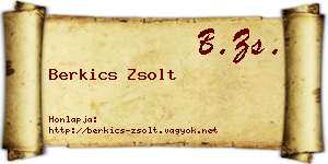 Berkics Zsolt névjegykártya